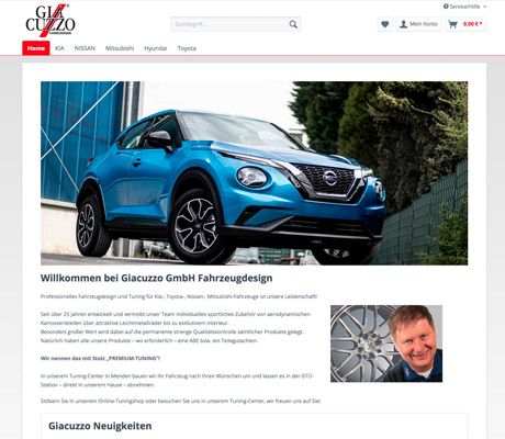 Giacuzzo Fahrzeugdesign Webseite